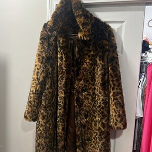 J. Crew Women's faux fur leopard print jacket
